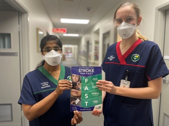 OPH nurses holding stroke information